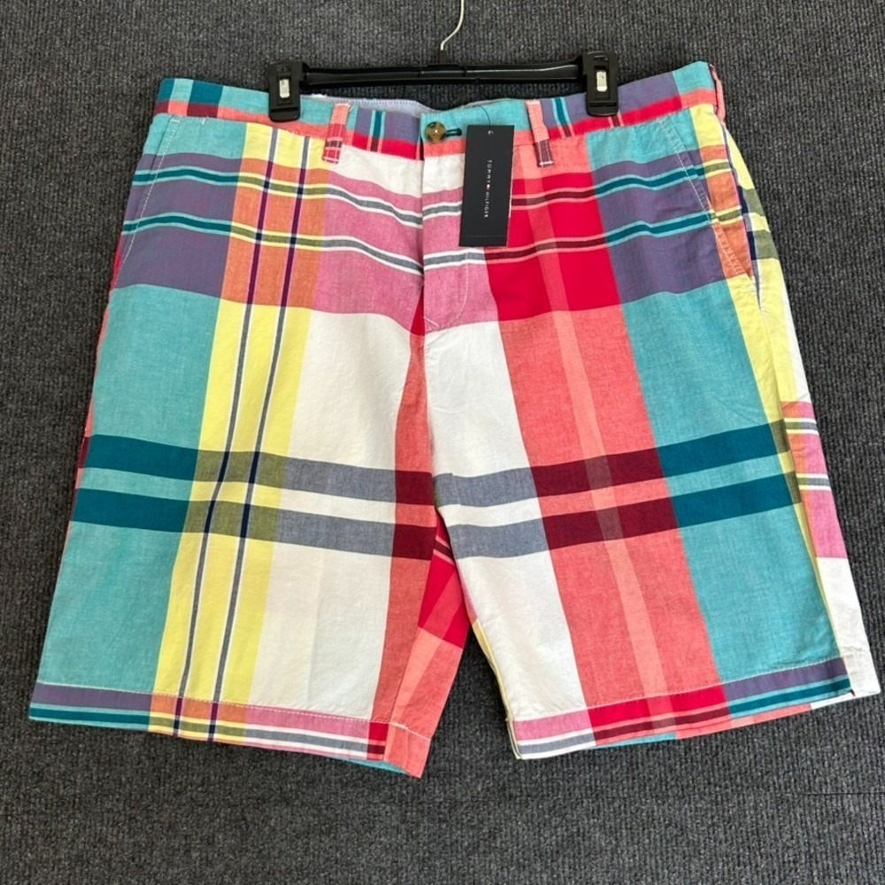 NWT Tommy Hilfiger Men's 38 Shorts Plaid Madras Check Colorful Preppy Golf Beach
